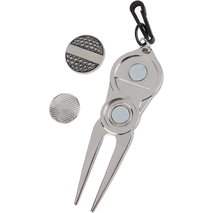 Outil de relèvement portable, fourchette de putting green avec marqueur de balle gray