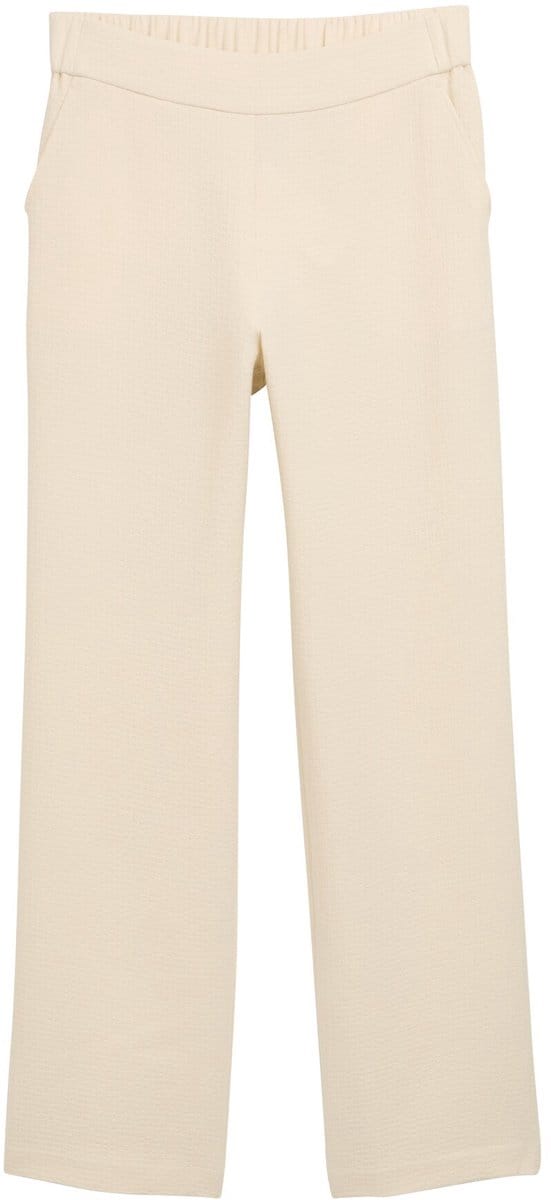 Tom Tailor - TTLEA seersucker rechte broek - Maat 38/32 - champagne