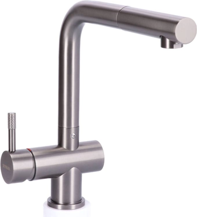 STAHL Keukenkraan Gun Metal massief RVS met uitloop