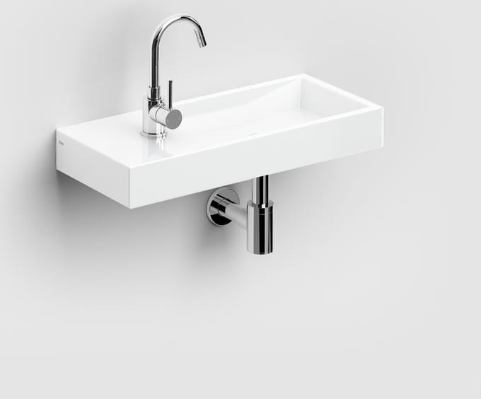 Clou Mini Wash Me Plus fontein 56cm, met kraangat links, wit ker.