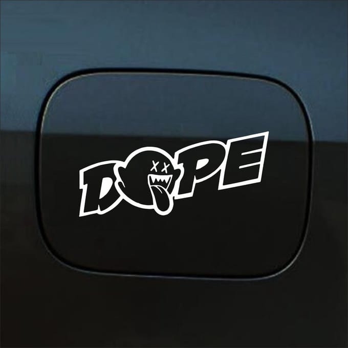 Bumpersticker - Dope - 7 X 20 - Wit