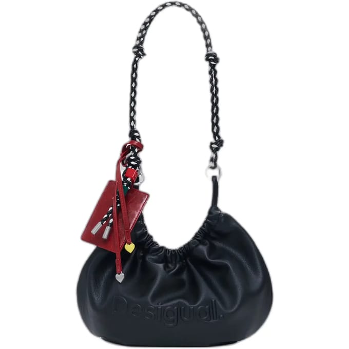 Desigual schoudertas Half Logo Waverly Shoulder Bag Black zwart