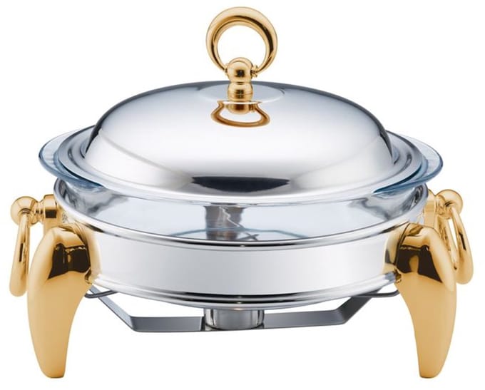 Ferveo Calef Rechaud - 2L - Zilver/Goud - Voedselwarmhouder - Buffetwarmer