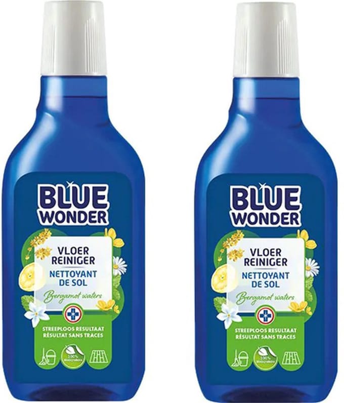 Blue Wonder Vloerreiniger 2-pack met doseerdop en KD spons