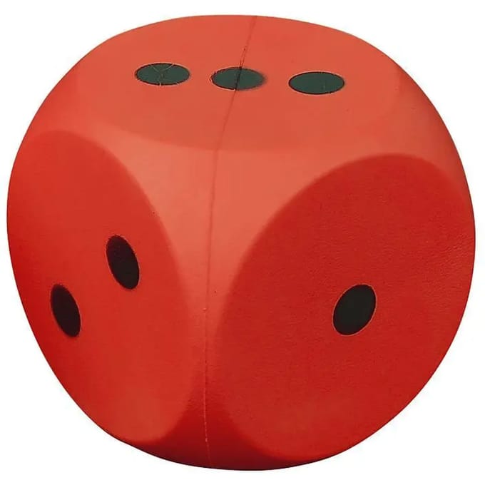Dobbelsteen - Foam - Coated - Rood - 14 centimeter