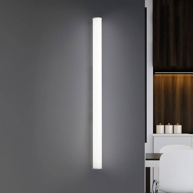 TECNICO by Sforzin Pirgos LED wandlamp, 100 cm breed, wit, kunststof