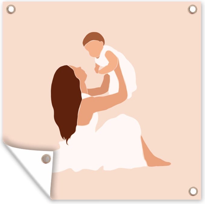 Tuindoek Moeder - Kind - Familie - Baby - 100x100 cm