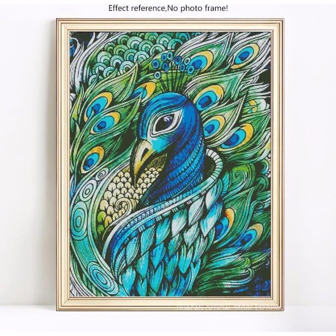 Peinture Diamant 5D Forage Complet Rond Animaux Images Avec Strass Diamant 20X30 black