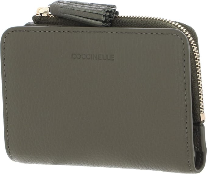 COCCINELLE Leren Portemonnee Tassel Wallet Laurel Green Olijfgroen