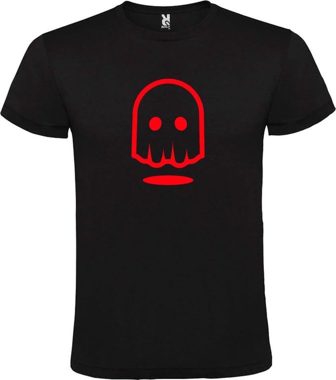 Zwart T-shirt ‘Spookje’ Rood maat XS