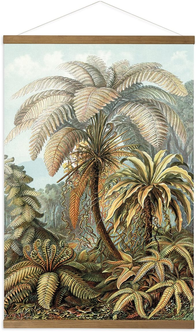 Hangende Poster Linnen Jungle Filicinae 100x70cm