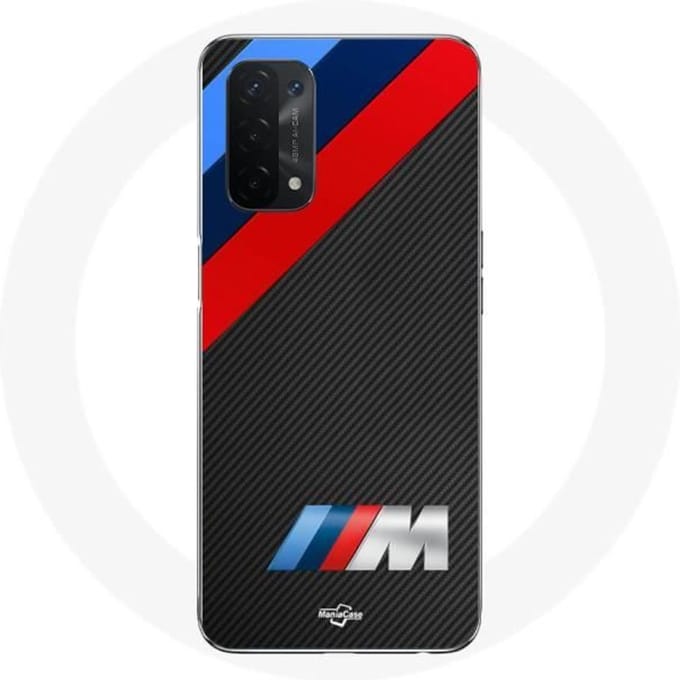 Hoesje - BMW - Oppo A54 5G - Flexibel - Sportief - Wit - M Power Logo