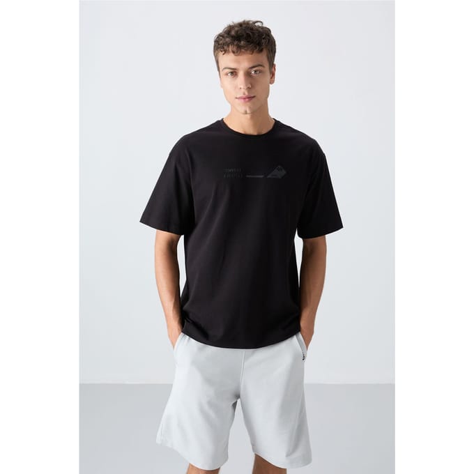 Overmaatse Katoen-Polyester Crew Neck T-Shirt