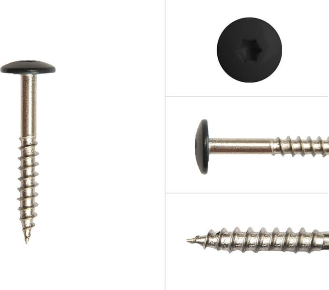 Wovar Kleurkopschroeven Zwart rvs 4.8 x 38 mm | Doos 100 Stuks