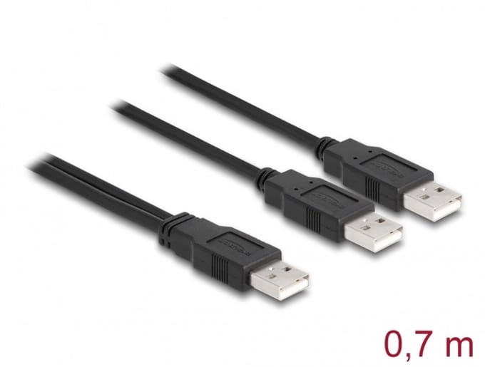Delock USB 2.0 cable Type-A to 2 x Type-A 70 cm