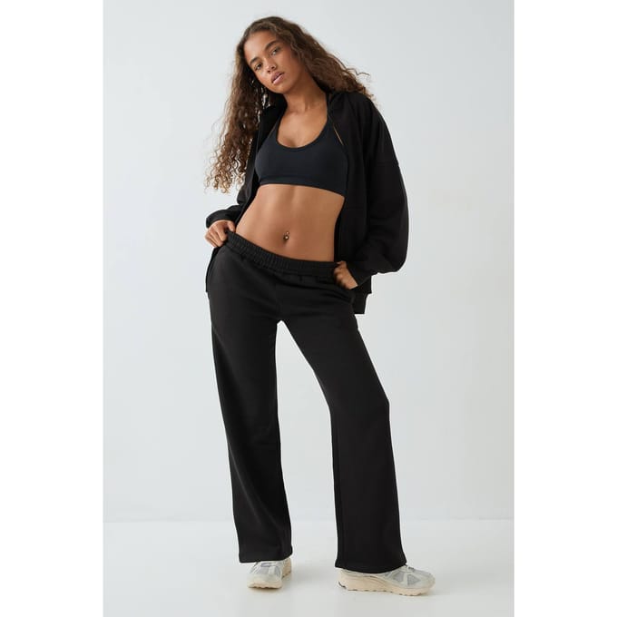Dames Dsgn Studio Lange Rechte Pijp Joggingbroek | Zwart | Maat: Medium