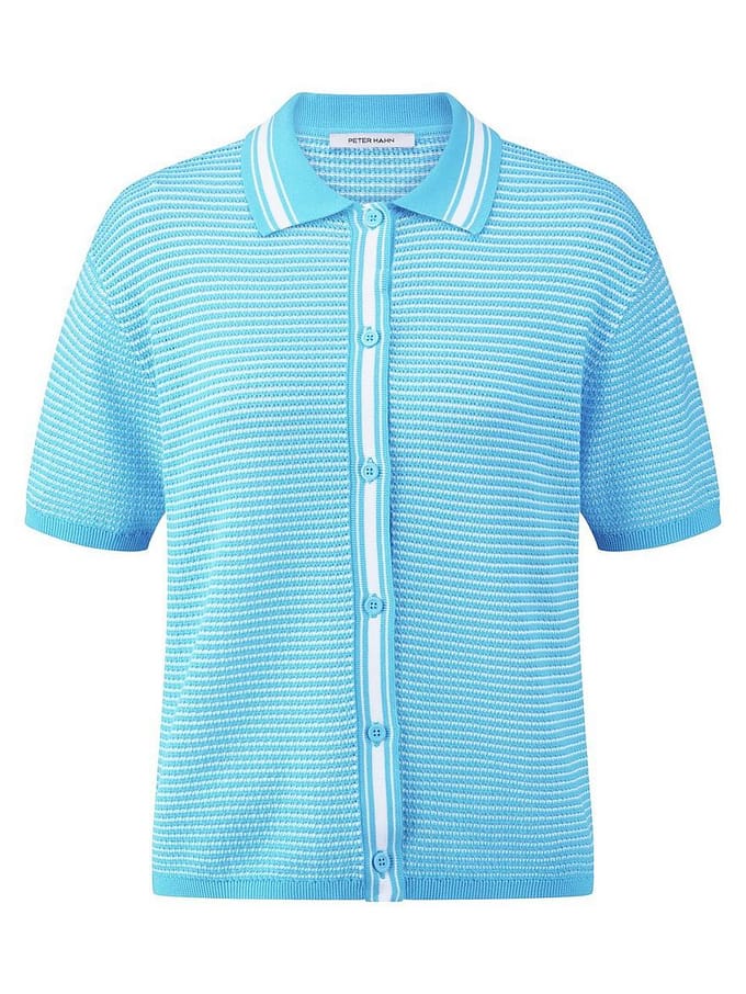 Vest polokraag Van Peter Hahn turquoise