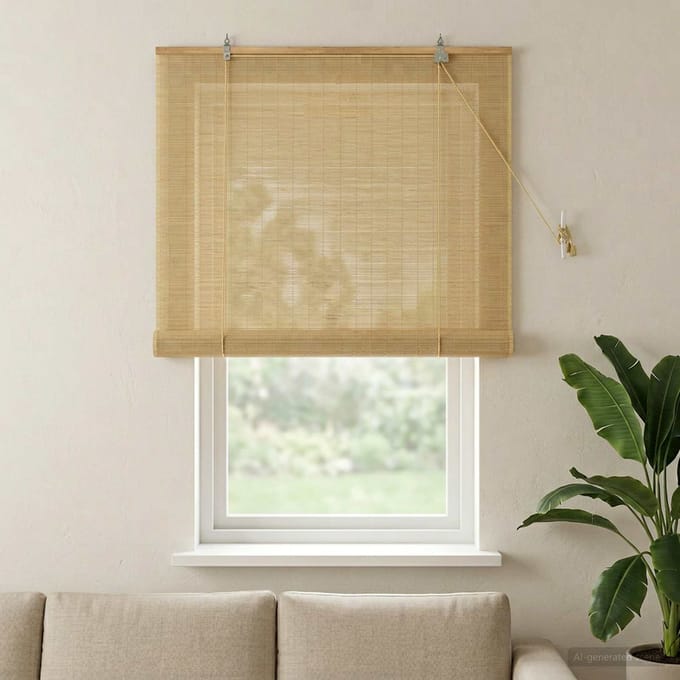vidaXL - Rolgordijn - Naturel - 100 - x - 160 - cm - Bamboe