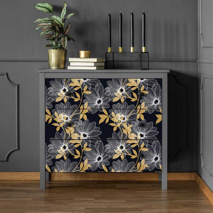 Nara sticker met tropisch meubelmotief, 60 x 90 cm