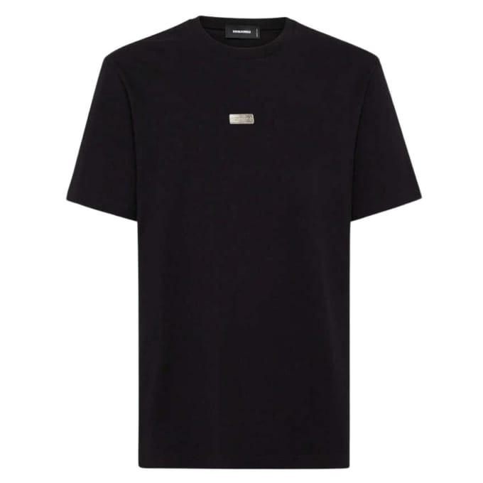 DSquared2 Heren Metaal Logo T-Shirt (Zwart)