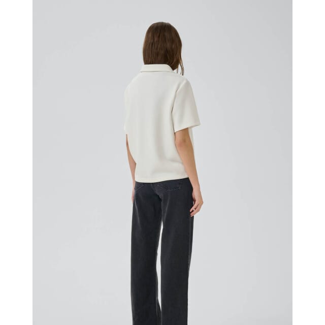 My Essential Wardrobe Mwhelle Polo Tee Tops & T-shirts Dames - Shirt - Wit - Maat L