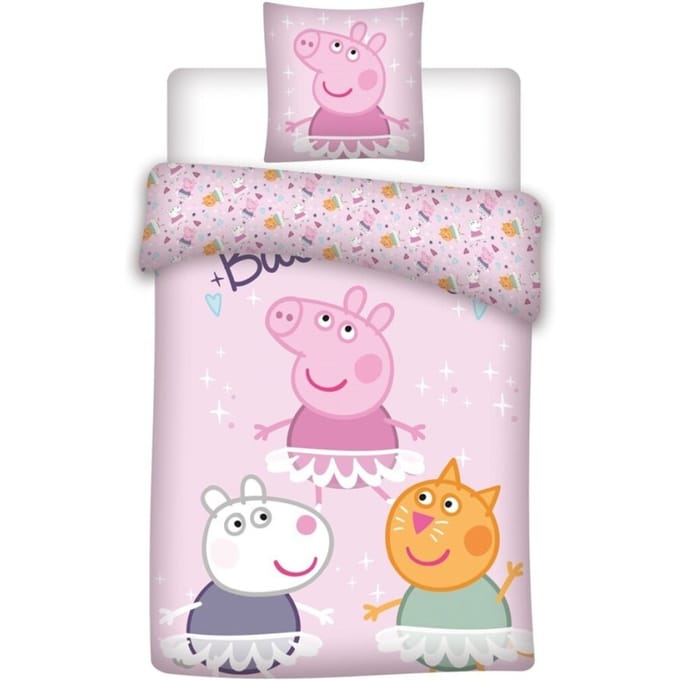Peppa Pig Dekbedovertrek Friends - Eenpersoons - 140 x 200 cm - Katoen