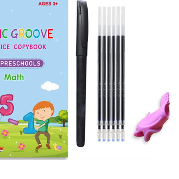 4 stuks Oefen Kladblok Kalligrafie Leren Herbruikbaar Handschrift Oefenboek voor 3-8 Jaar white