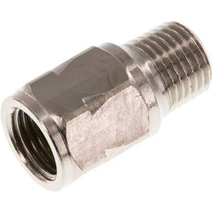 R/Rp 1/4'' M/V Mini Terugslagklep Vernikkeld Messing 10 bar (145 psi) NBR Met Veer