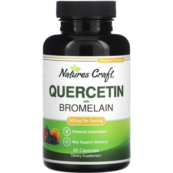 Nature'S Craft, Quercetine, Bromelaïne, 600mg, 90 Capsules