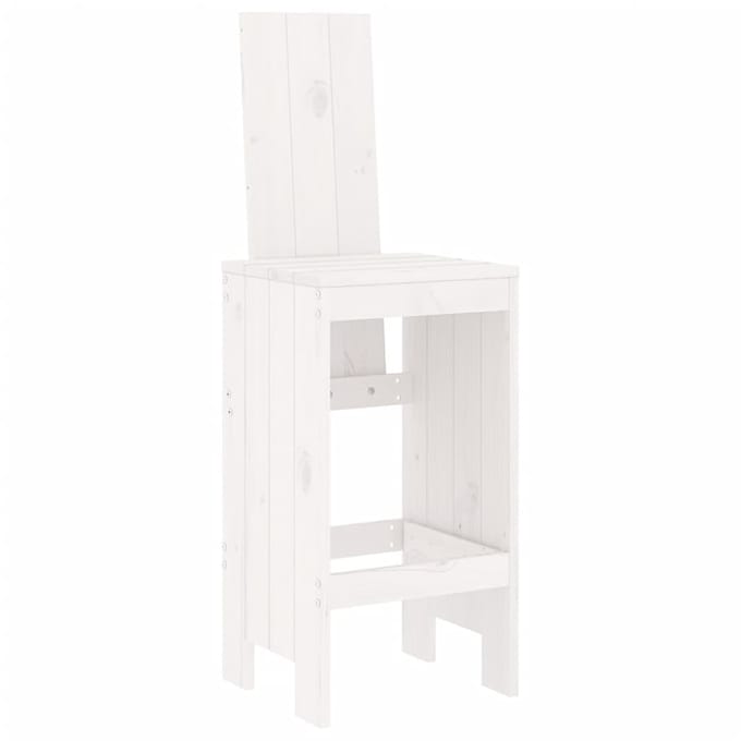 vidaXL - Barkrukken - 2 - st - 40x42x120 - cm - massief - grenenhout - wit