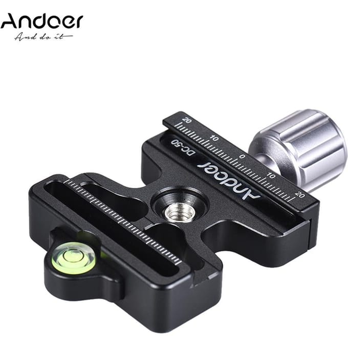 Professionele Universele Snelkoppelingsklem Knop-Type 1/4  & 3/8  Schroefgat black