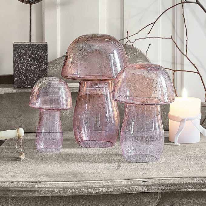 LOBERON Sierpaddenstoel set van 3 Verlière roze