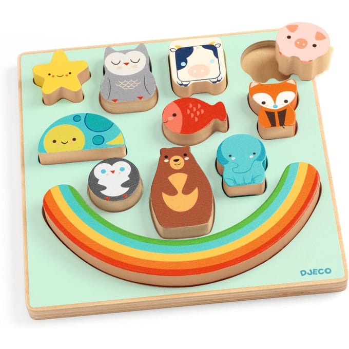 DJECO puzzel en balanceerspel Rainbow 18 mnd+