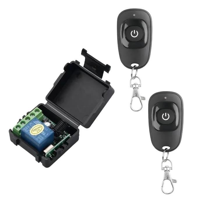 Interrupteur Télécommande Sans Fil Universel DC 12V 1CH Module Récepteur Relais Smart Home Lampe Ventilateur Lumières Interrupteur RF Émetteur Code d'Apprentissage EV1527 black