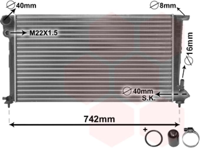 Van Wezel - RADIATOR VOOR CITROEN BERLINGO 1996-2002 133058