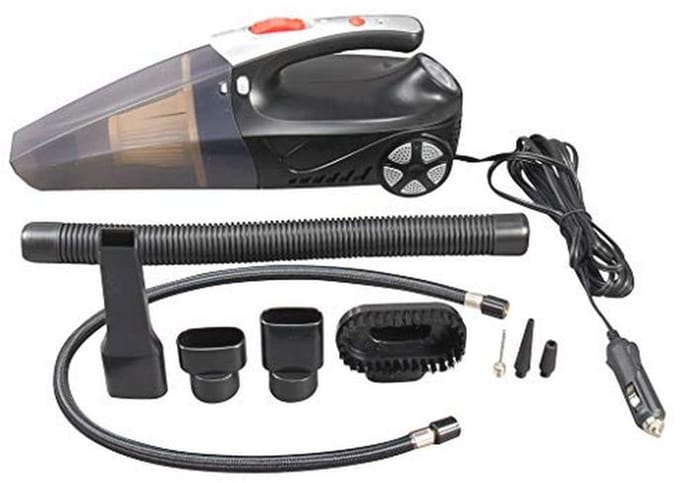 2-in-1 Auto Stofzuiger met Compressor en Zaklamp - Efficiënte Voertuig Reiniging