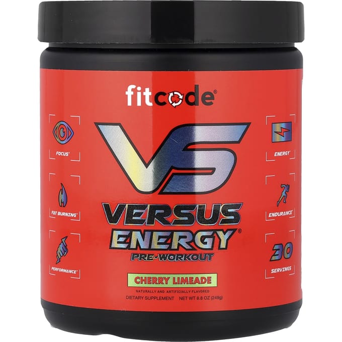 fitcode, Versus Energy® Pré-entraînement, Citron-cerise, 250 g (249 g)