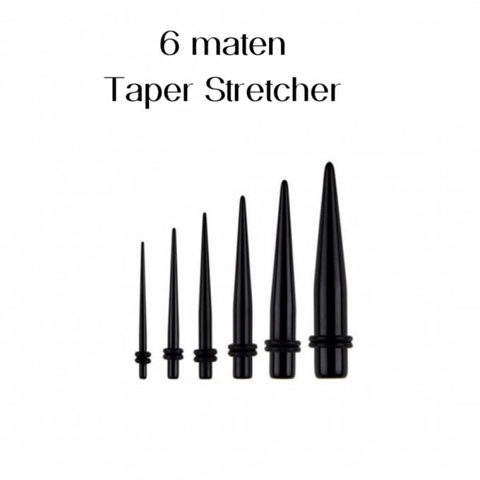 6 maten Taper stretcher 1.6 mm- 5 mm - Charme Bijoux