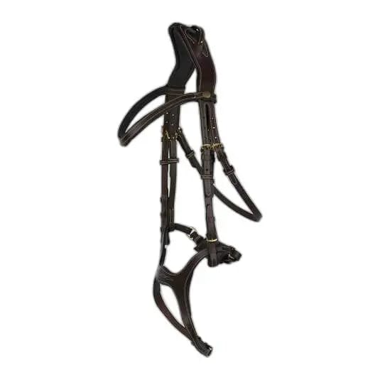 Horze Peckham Anatomisch Hoofdstel met borduursel, Dark Brown, Vollblut