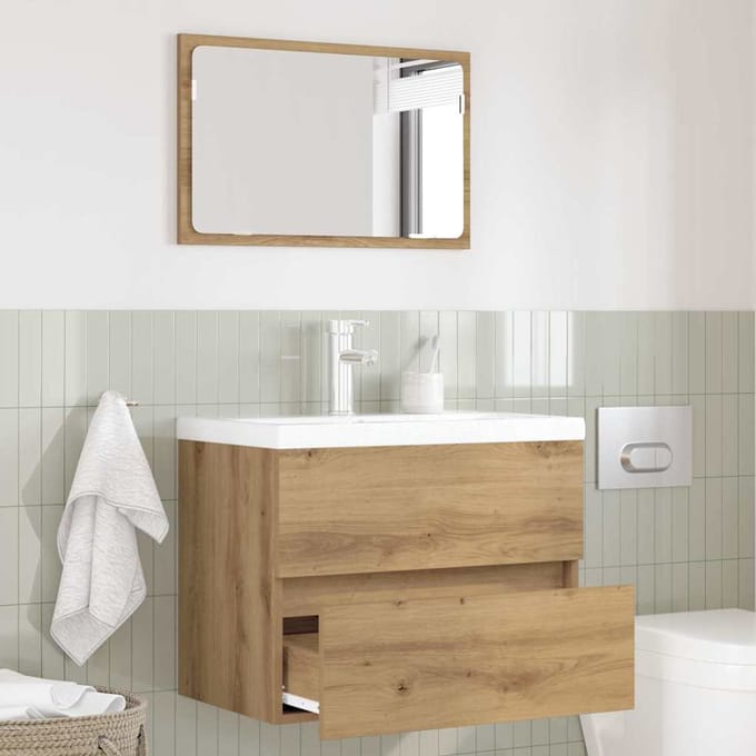 vidaXL - Badkamermeubel - Set - 2 - st - Artisan - Eiken - 57 - x - 37 - x - 45 - cm