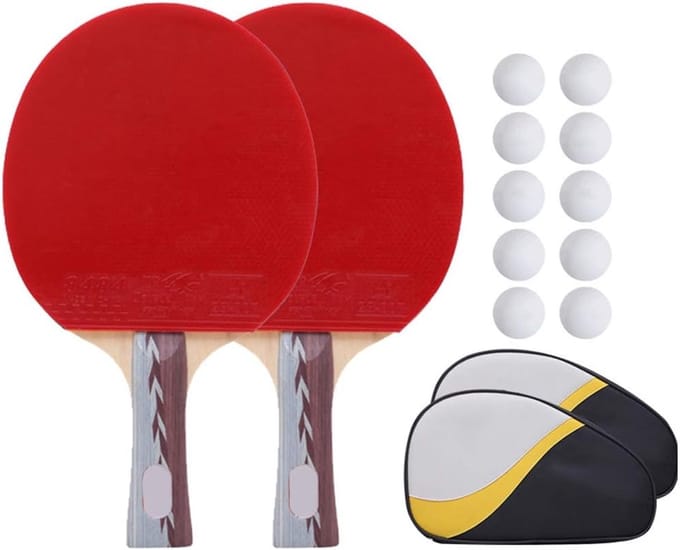 Tafeltennis Racket Set - Ping Pong Bats - Thuis Spelen - 7 Lagen Hout - 2 Rackets - Gemengd