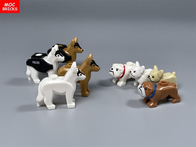 MOC Bakstenen Kleine Hond Serie Chihuahua Franse Bulldog Poedel Gemonteerd Bouwstenen Kinderspeelgoed Poppetje