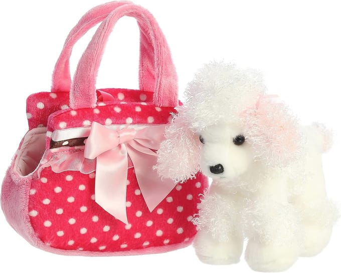 Dierenverzorging: Plush Roze Polka Dot Handtas Dierdrager
