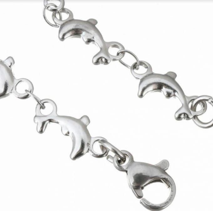 Dolfijn enkelbandje- Zilverkleur- RVS- 19 -22 cm - Charme Bijoux