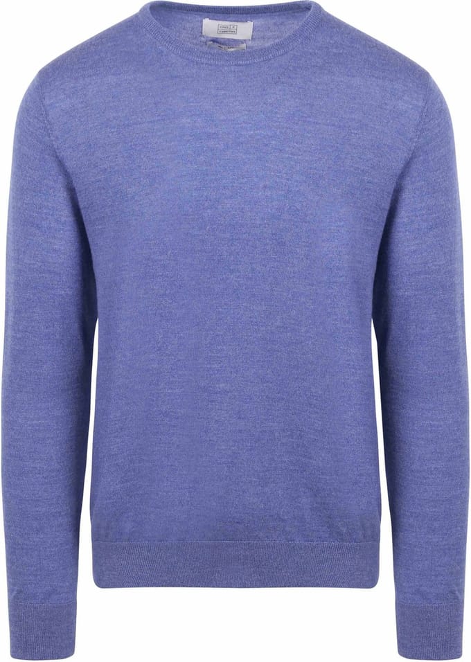 King Essentials The John Pullover Merino Mid Blauw - Maat M - Heren - Pullovers