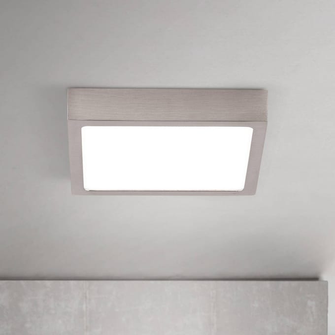 ORION LED plafondlamp Disc nikkelkleurig gesatineerd, lengte 14 cm CCT