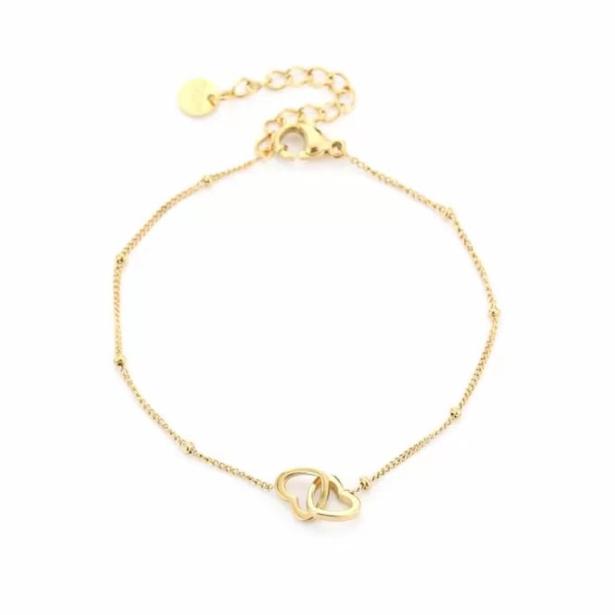 Bijoutheek Armband (Sieraad) 2 Hartjes Forever Connected Vriendschap