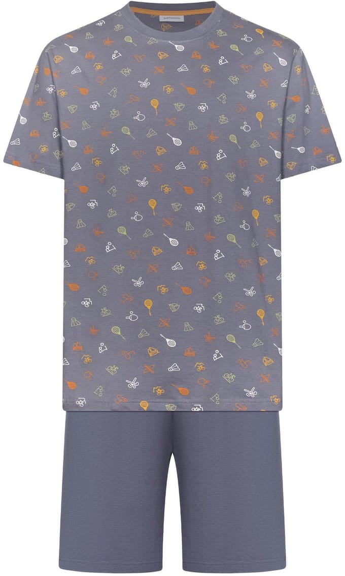 Pastunette - Shortama - Sporty - Katoen - Grijs - Maat M