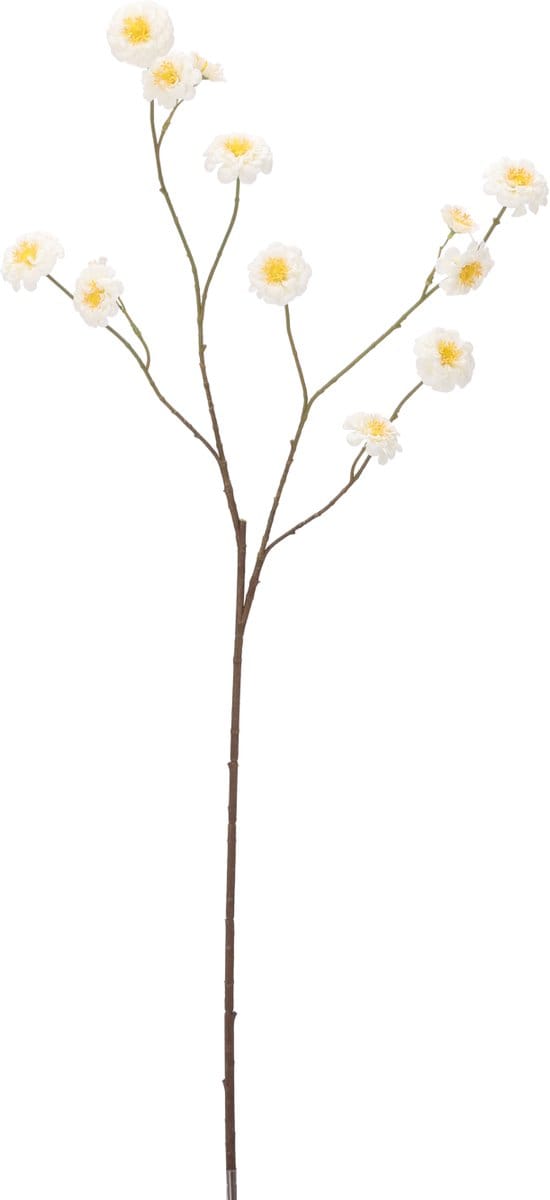 Zinna Kunstbloem Vertakt 110cm Creme