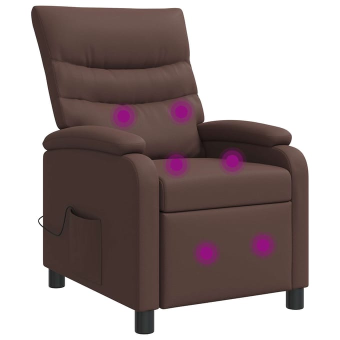 vidaXL - Massage - Relaxstoel - Bruin - Kunstleer